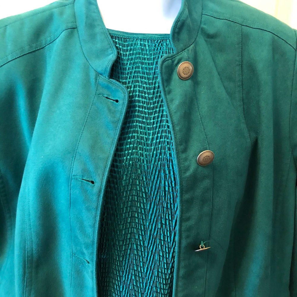 TanJay faux suede green jacket